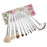 kit com 12 pinceis e case floral